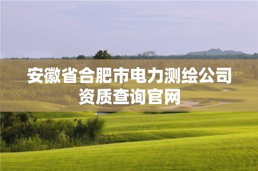 安徽省合肥市電力測繪公司資質查詢官網