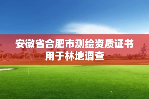 安徽省合肥市測繪資質證書用于林地調查