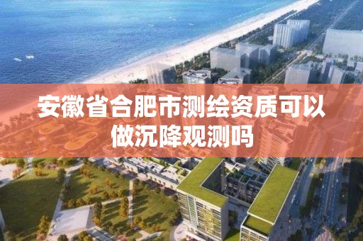 安徽省合肥市測繪資質可以做沉降觀測嗎