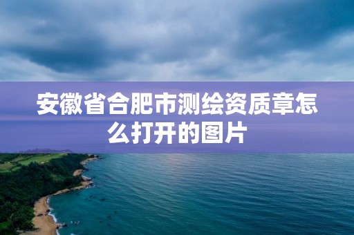 安徽省合肥市測繪資質章怎么打開的圖片