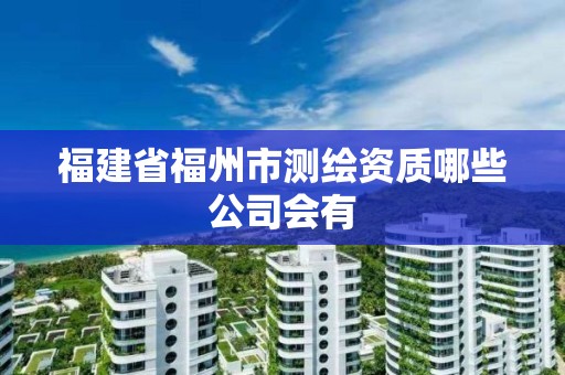 福建省福州市測繪資質哪些公司會有