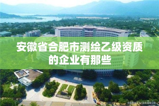 安徽省合肥市測繪乙級資質的企業有那些