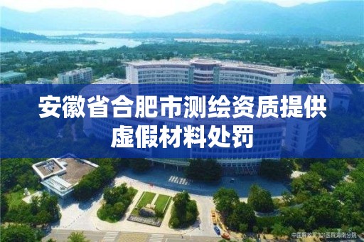 安徽省合肥市測繪資質提供虛假材料處罰