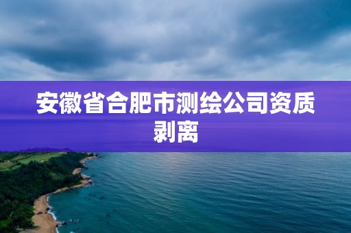 安徽省合肥市測(cè)繪公司資質(zhì)剝離