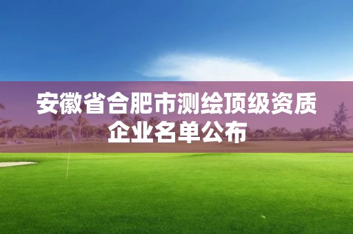 安徽省合肥市測(cè)繪頂級(jí)資質(zhì)企業(yè)名單公布