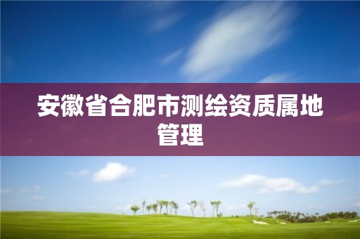 安徽省合肥市測繪資質屬地管理