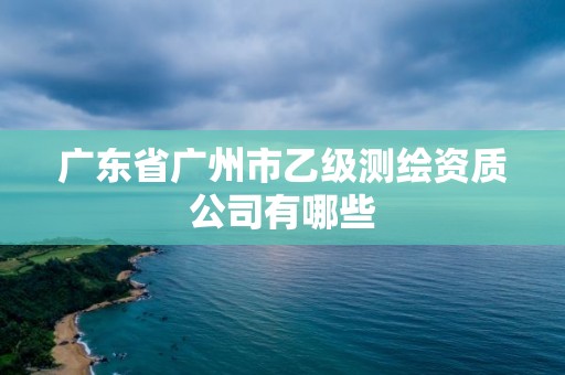 廣東省廣州市乙級測繪資質(zhì)公司有哪些