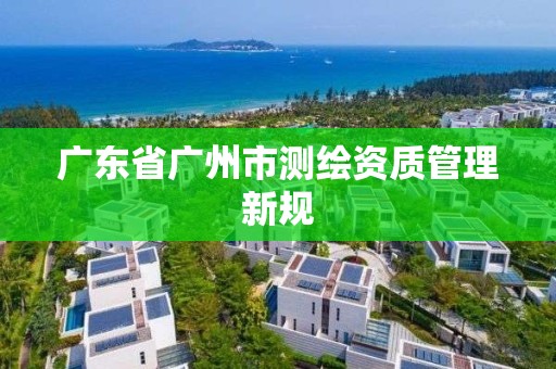 廣東省廣州市測繪資質管理新規