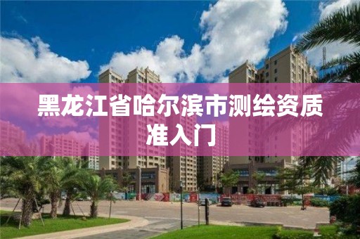 黑龍江省哈爾濱市測繪資質準入門