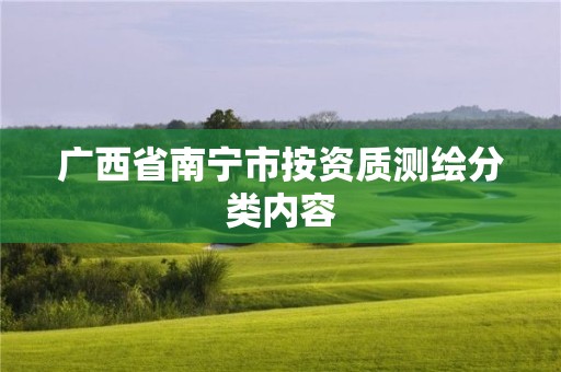 廣西省南寧市按資質(zhì)測(cè)繪分類(lèi)內(nèi)容