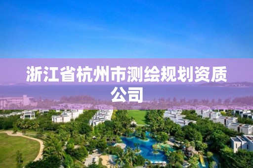 浙江省杭州市測(cè)繪規(guī)劃資質(zhì)公司