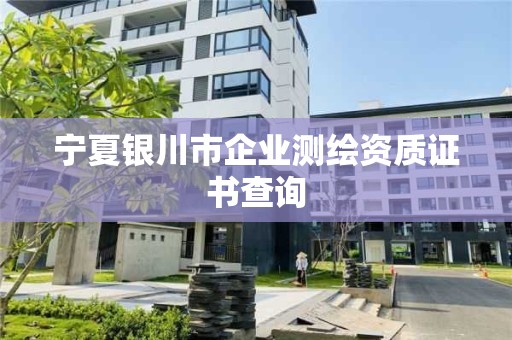 寧夏銀川市企業測繪資質證書查詢