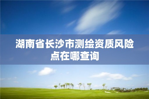 湖南省長沙市測繪資質風險點在哪查詢