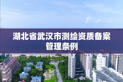 湖北省武漢市測繪資質備案管理條例