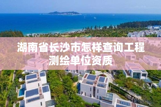 湖南省長沙市怎樣查詢工程測繪單位資質