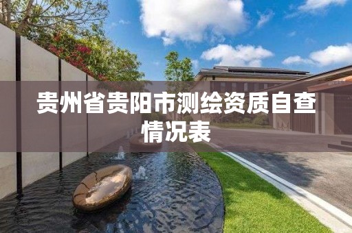 貴州省貴陽市測繪資質自查情況表