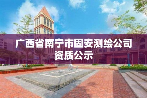 廣西省南寧市固安測繪公司資質公示