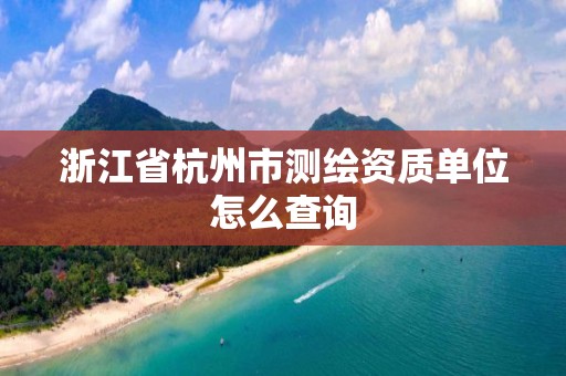 浙江省杭州市測繪資質單位怎么查詢