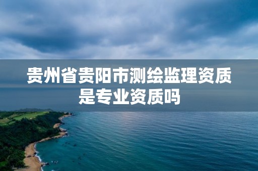 貴州省貴陽市測繪監理資質是專業資質嗎