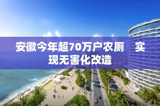 安徽今年超70萬戶農廁　實現無害化改造