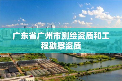 廣東省廣州市測繪資質和工程勘察資質