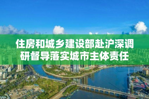 住房和城鄉建設部赴滬深調研督導落實城市主體責任