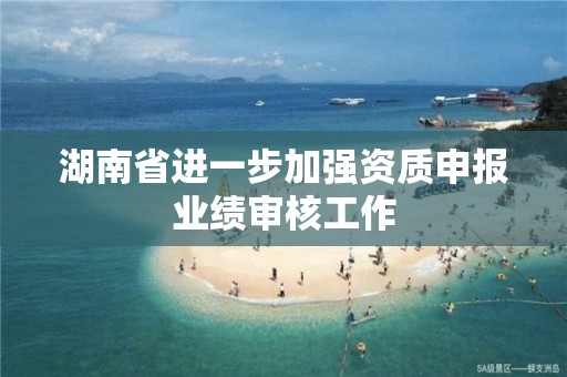 湖南省進一步加強資質申報業績審核工作