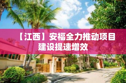 【江西】安福全力推動項目建設提速增效