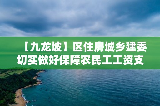 【九龍坡】區(qū)住房城鄉(xiāng)建委切實做好保障農民工工資支付實地核查迎檢工作