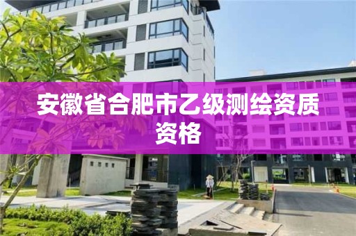 安徽省合肥市乙級測繪資質資格