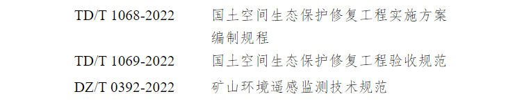 自然資源部關于發布《國土空間生態保護修復工程實施方案編制規程》等3項行業標準的公告