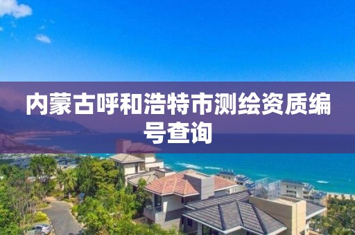 內蒙古呼和浩特市測繪資質編號查詢