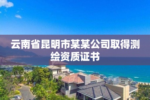 云南省昆明市某某公司取得測繪資質證書