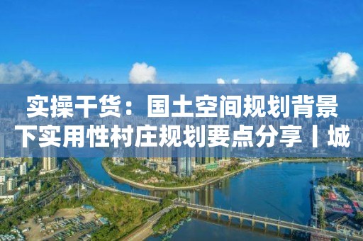 實操干貨：國土空間規劃背景下實用性村莊規劃要點分享丨城市數據派