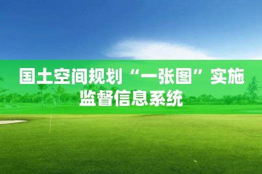 國土空間規劃“一張圖”實施監督信息系統