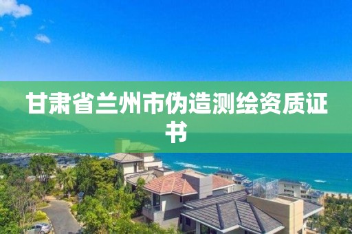 甘肅省蘭州市偽造測繪資質證書