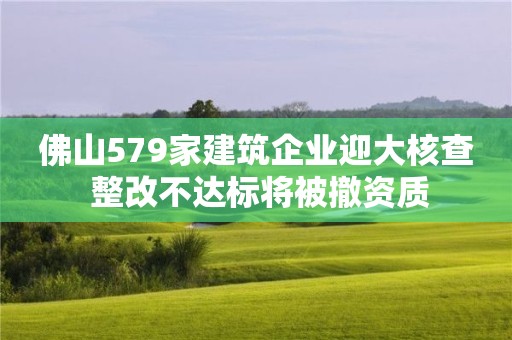 佛山579家建筑企業迎大核查 整改不達標將被撤資質