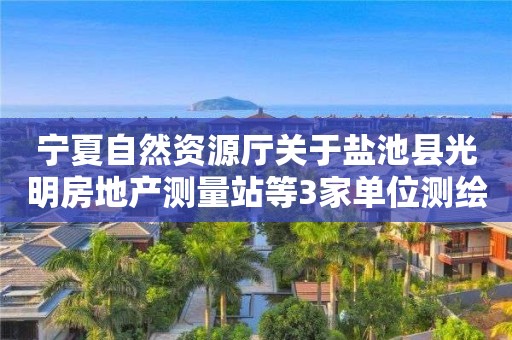 寧夏自然資源廳關于鹽池縣光明房地產測量站等3家單位測繪資質審查意見的公示