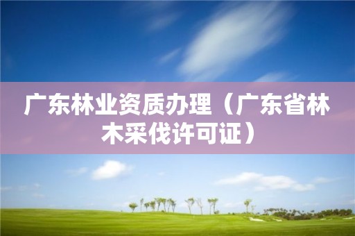 廣東林業資質辦理（廣東省林木采伐許可證）