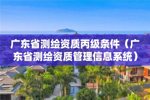 廣東省測繪資質丙級條件（廣東省測繪資質管理信息系統）