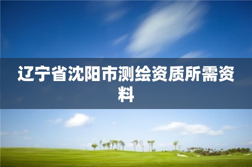 遼寧省沈陽市測繪資質所需資料