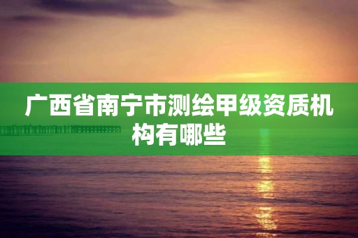 廣西省南寧市測繪甲級資質機構有哪些