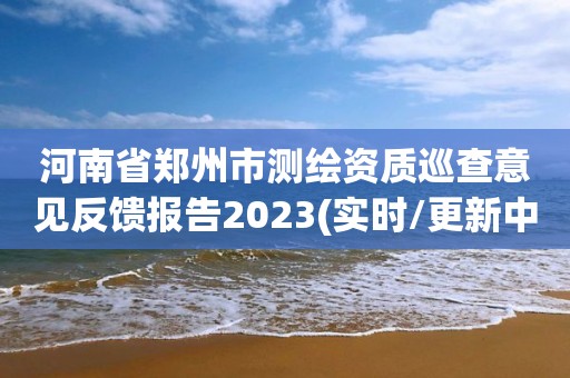 河南省鄭州市測繪資質巡查意見反饋報告2023(實時/更新中)