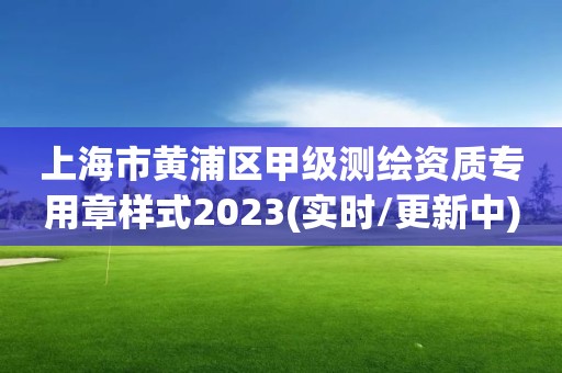 上海市黃浦區甲級測繪資質專用章樣式2023(實時/更新中)