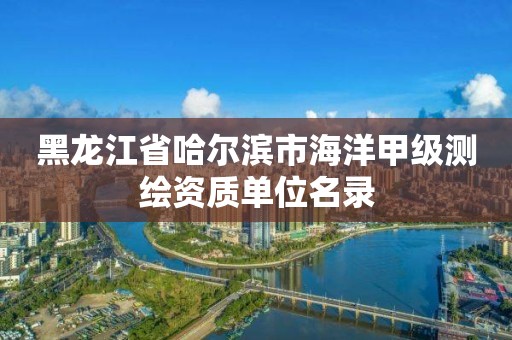 黑龍江省哈爾濱市海洋甲級測繪資質(zhì)單位名錄