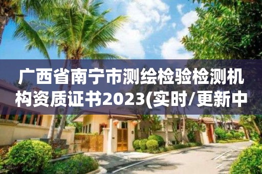 廣西省南寧市測繪檢驗檢測機構資質證書2023(實時/更新中)