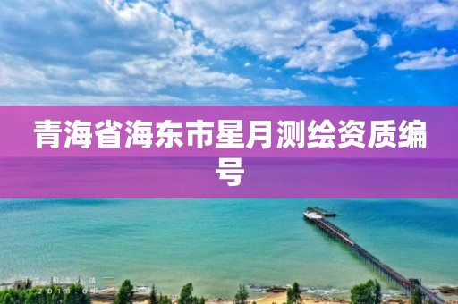 青海省海東市星月測繪資質編號