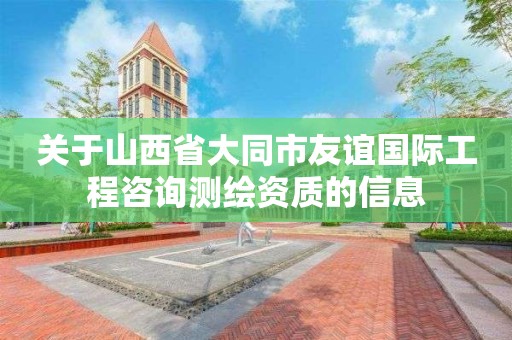 關于山西省大同市友誼國際工程咨詢測繪資質的信息