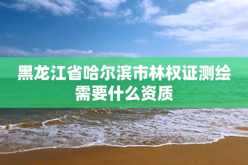 黑龍江省哈爾濱市林權證測繪需要什么資質