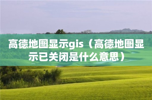 高德地圖顯示gis（高德地圖顯示已關閉是什么意思）